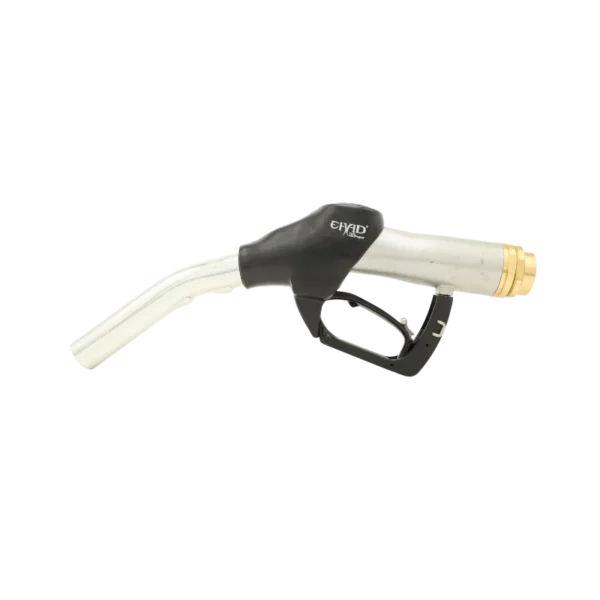 Black 1-inch automatic fuel nozzle with magnetic holder, 120 L/min