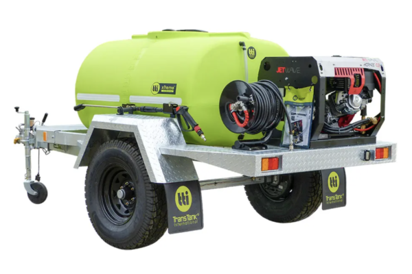 1000 L Trailer Pressure Washer, 240 bar Diesel, Horizontal Tank, Braked