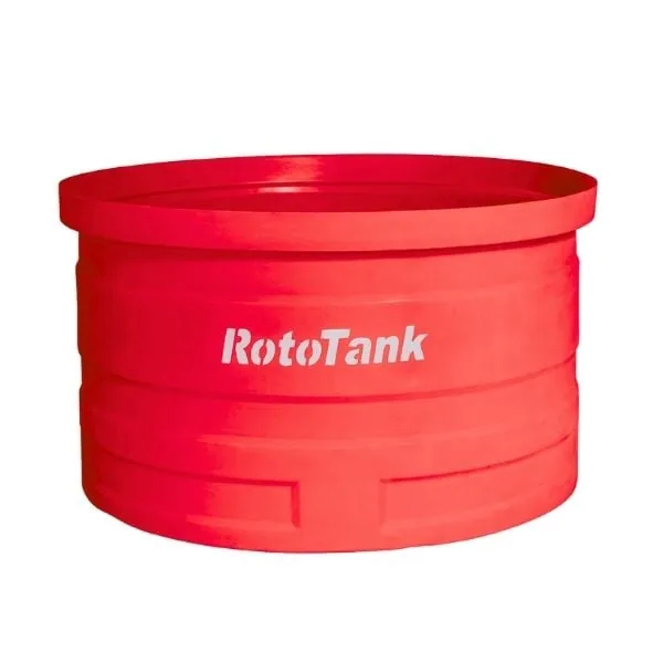 10,000 L Bund Tank, 2850 mm Diameter, Blue or Red 10,000 L LLDPE bund tank, 2850 mm diameter, for spill containment, side view