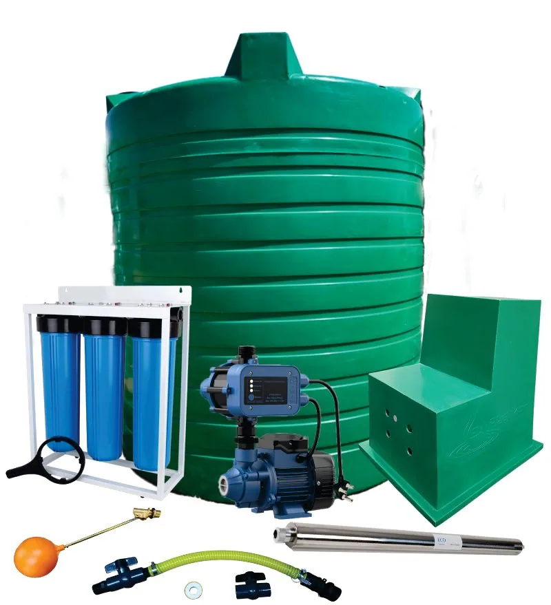 10 000 L Full House Tank Combo, 0.37 kW Econo Pump 0.37 kW econo pump, 3-stage filter and UV light for the 10 000 L tank