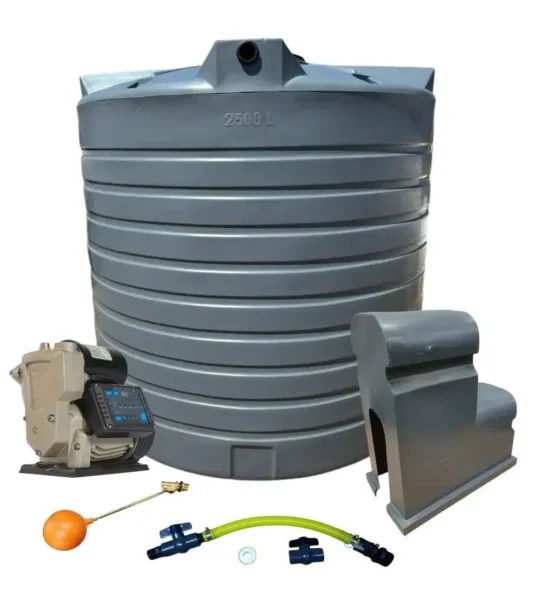 10 000 L water storage tank with 1.5 kW VSD booster system combo