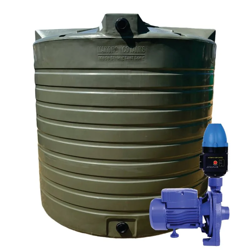 10 000 L Water Tank with 0.75 kW Monoblock Pump and Controller 10 000 L olive water tank with 0.75 kW monoblock pump and controller