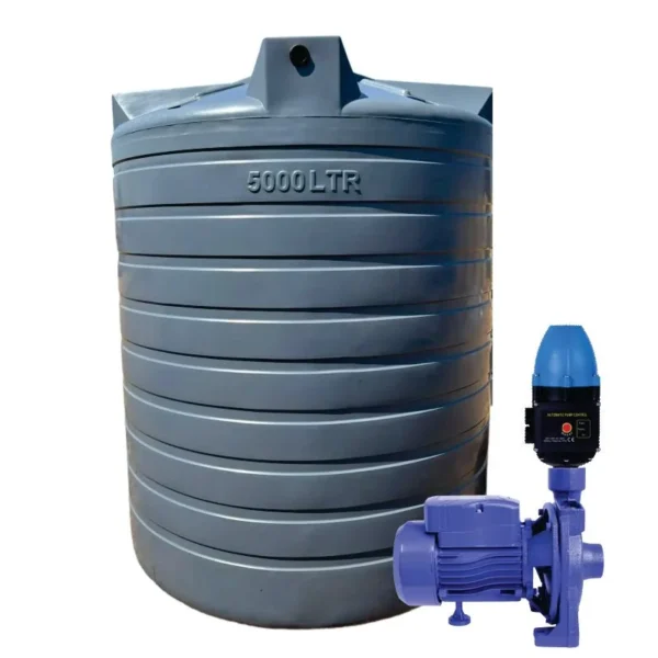 10 000 L water tank with 1.1 kW monoblock pump and controller