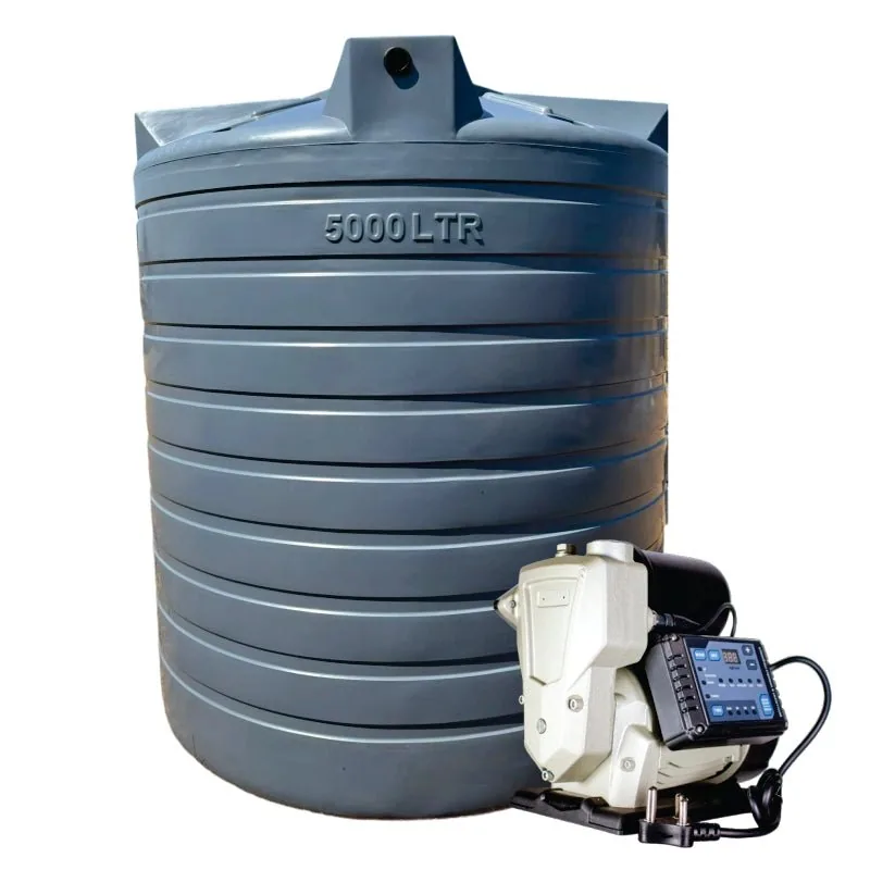 10 000 L Water Tank with 1.5 kW VSP Constant-Pressure Booster System Tank and VSD booster kit for multi-outlet water supply