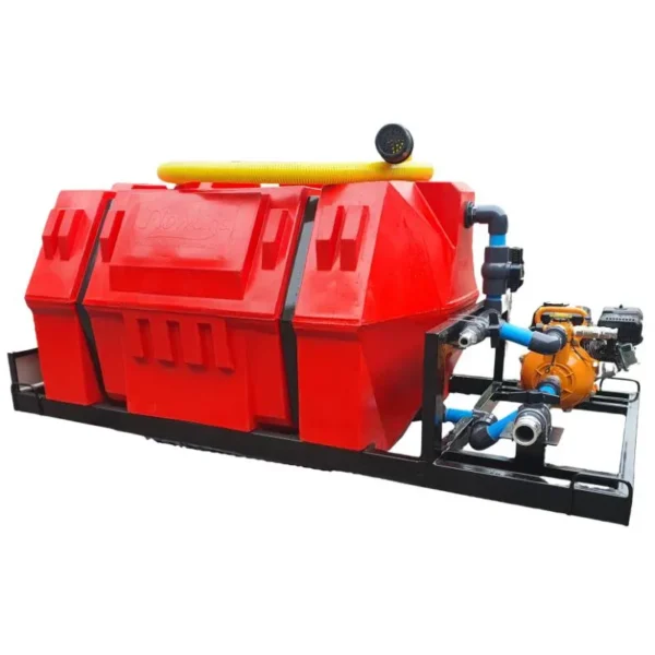 1000 L horizontal-tank bakkie sakkie on steel skid with 7 bar fire pump and 7 HP petrol engine