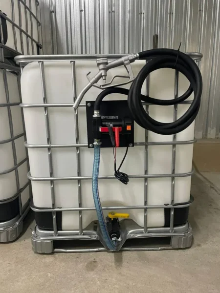 Basic 1000 L IBC diesel bowser with 12V 40 L/min pump, 4 m hose and diesel nozzle
