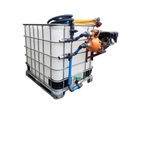 Compact 1000 L IBC bakkie sakkie with 7 bar high-pressure pump and 7 HP petrol engine