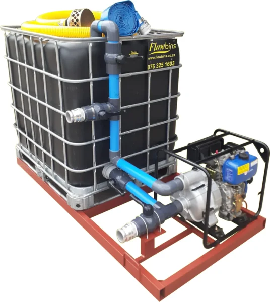 1000 L IBC honey sucker skid unit with 6.5 HP diesel engine and 3 inch trash pump