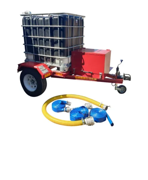 1000 L IBC honey sucker on single-axle unbraked trailer with 6.5 HP trash pump in a steel box