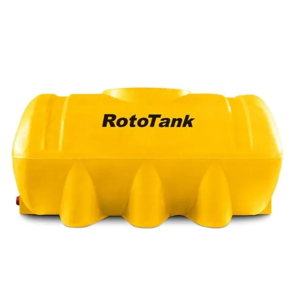 1000 L yellow horizontal LLDPE diesel transport tank with base outlet fitting