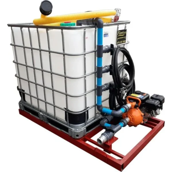 1000 L IBC bakkie sakkie fire unit with 7 bar petrol pump and three outlets