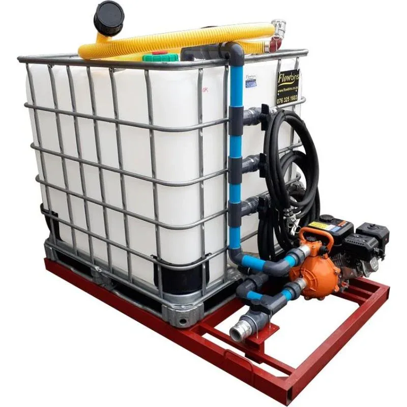 1000 L IBC Bakkie Sakkie Fire Unit, 7 Bar Pump, 3 Outlets 1000 L IBC bakkie sakkie fire unit with 7 bar petrol pump and three outlets