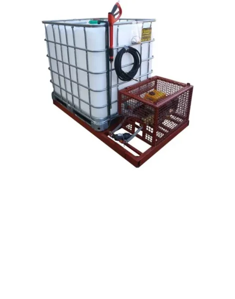 1000 L IBC pressure washer with lockable steel pump cage, 186 bar petrol