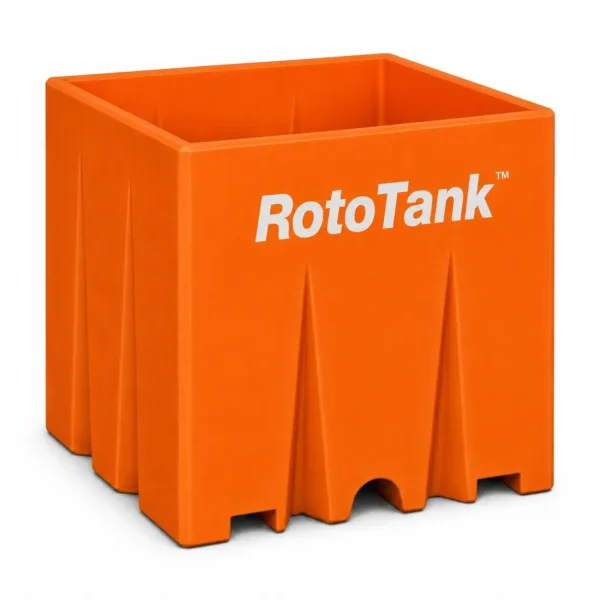 1000 L open-top stackable decant bin in LLDPE, 1340 x 1135 x 1000 mm