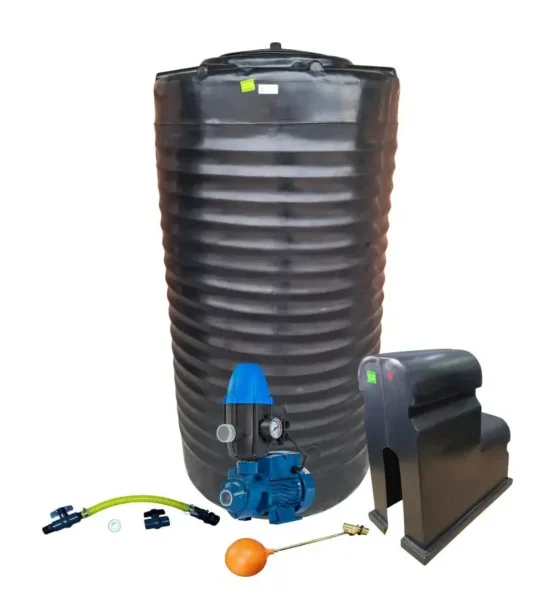 1000 L water storage tank with 0.37 kW peripheral pump combo