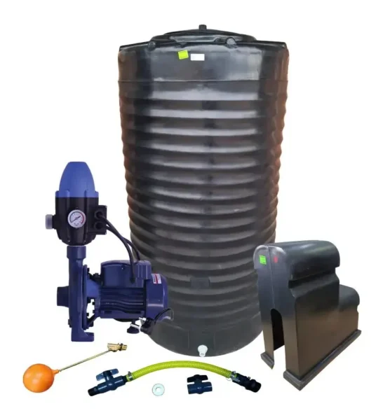 1000 L water storage tank with 0.55 kW monoblock pump combo