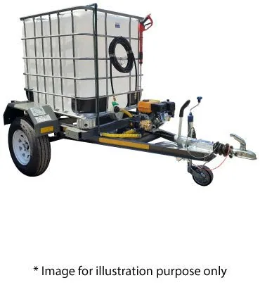 1000 L Trailer Pressure Washer, 100 bar Electric, IBC Tank, Unbraked 1000 L trailer pressure washer, 100 bar electric, IBC tank, unbraked, view 3