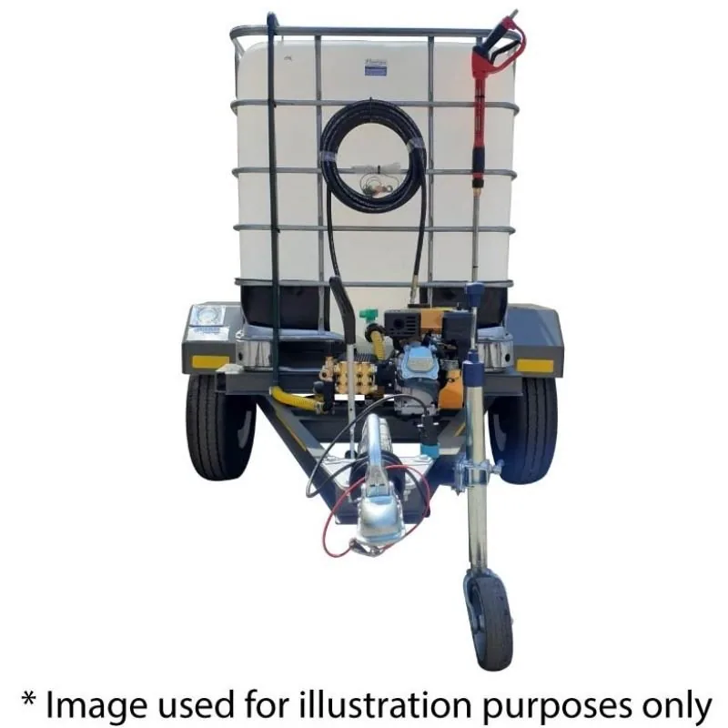 1000 L Trailer Pressure Washer, 240 bar Diesel, IBC Tank, Braked 1000 L trailer pressure washer, 240 bar diesel, IBC tank, braked, view 3