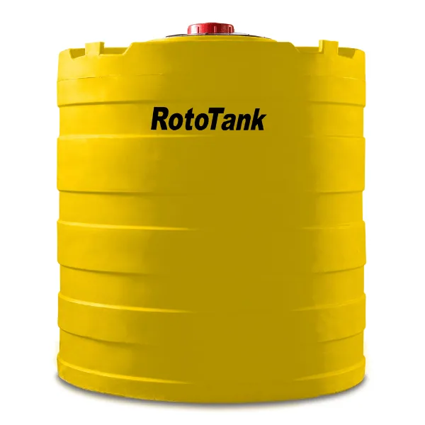 1000 L yellow vertical LLDPE diesel and chemical storage tank, 1100 mm diameter