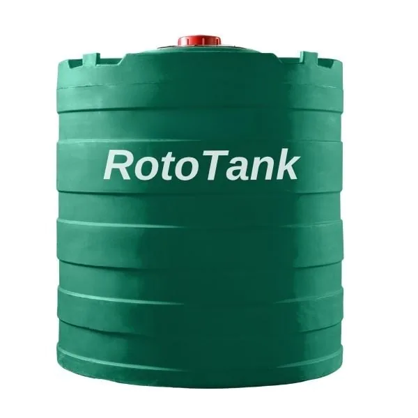 1000 L vertical water tank in green, 1100 mm diameter x 1250 mm high