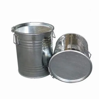 100 L Galvanised Open-Top Steel Drum with Lid and Latch Ring Galvanised 100 litre steel drum, lid and ring detail