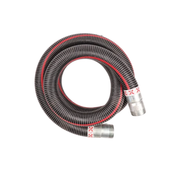100 mm composite fuel transfer hose, 4.5 m, with 4 inch male threaded ends on both sides