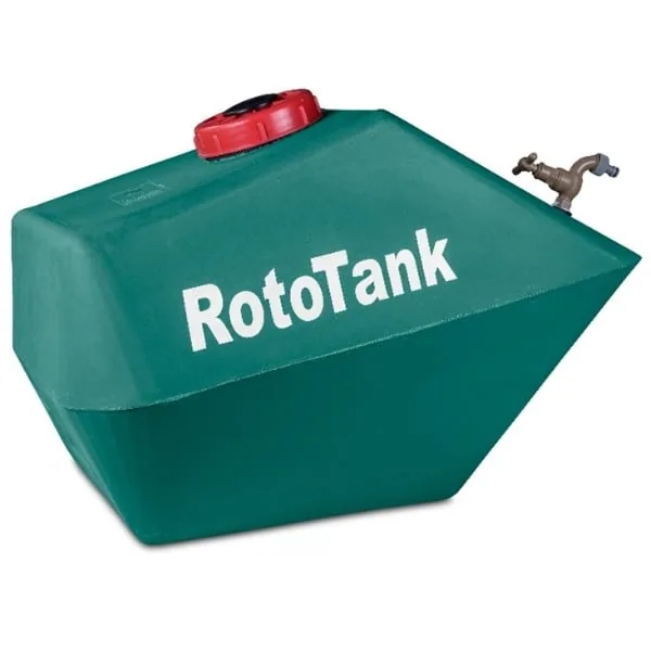110 L wheelbarrow portable water tank, front view