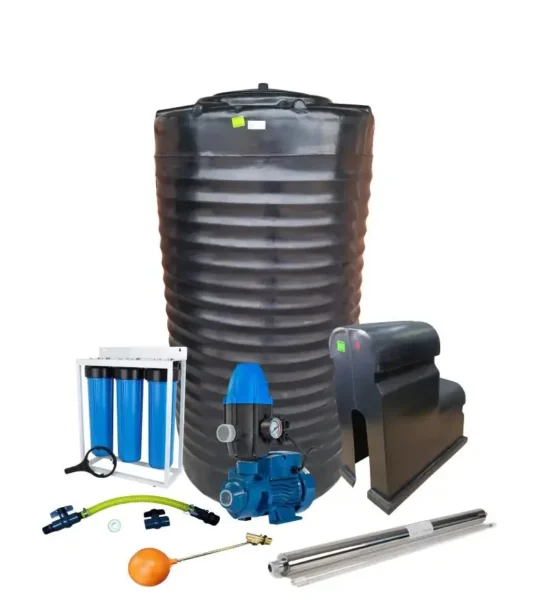 1,200 L slim tank combo with 0.37 kW peripheral pump, complete kit