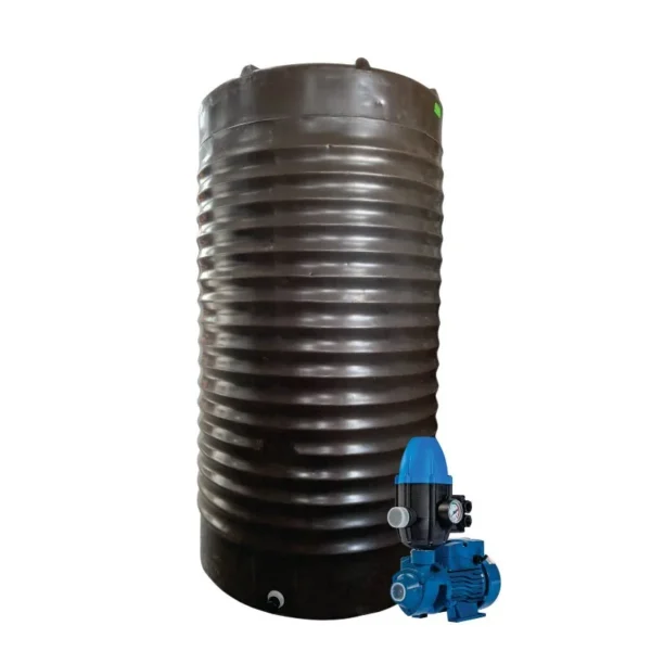 1200 L slimline water tank with 0.37 kW peripheral pump
