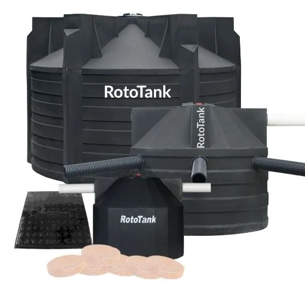 12,500 L septic tank combo with 4000 L soak away tank and inspection chamber