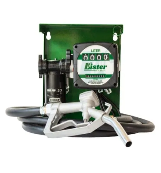 12V diesel transfer pump set with fuel meter, 4 m hose, nozzle and wall bracket