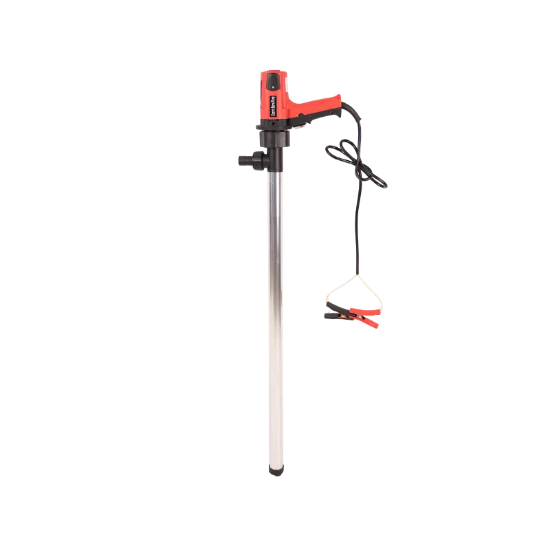 12V Electric Drum Pump, 300 W, Aluminium, 1 m Tube 12V electric drum pump with aluminium tube and drum clamps, 300 W
