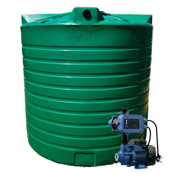 15,000 L water tank with 0.37 kW Econo booster pump