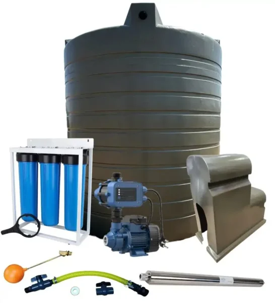 15,000 L tank combo with 0.37 kW economy peripheral pump, complete kit