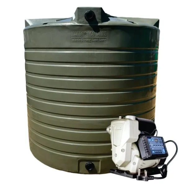 15 000 L water tank with 1.5 kW VSP constant-pressure booster system, 108 L/min