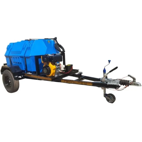 1500 L Pressure Washer Trailer, 10 HP Electric-Start Diesel, 240 bar