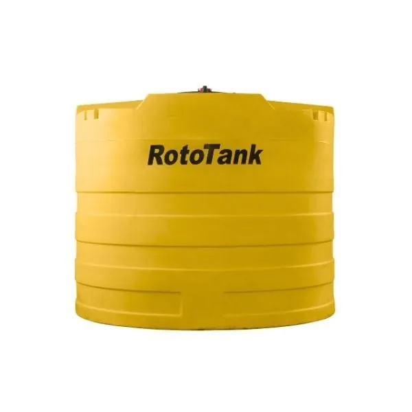 1500 L yellow vertical diesel and chemical tank with 40 mm inlet and outlet