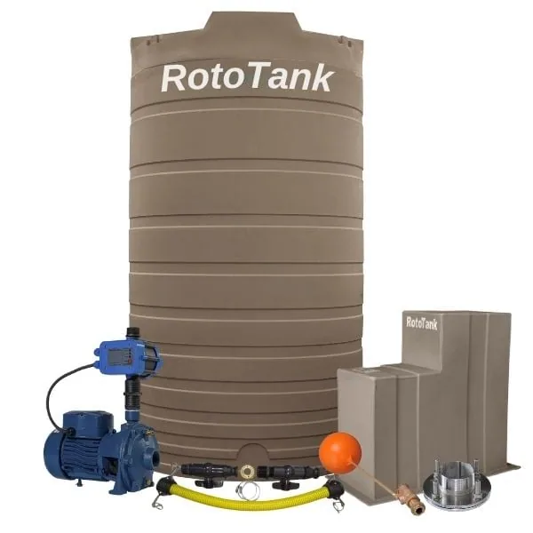 20 000 L industrial vertical water tank with 2.2 kW pump combo