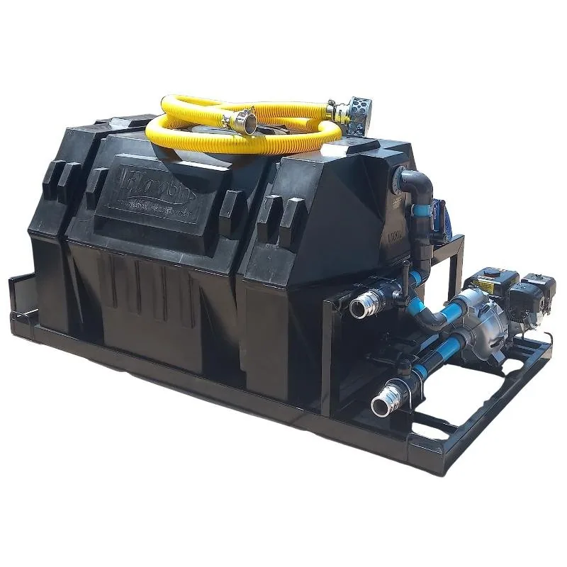 2000 L Horizontal Honey Sucker Skid Unit, 6.5 HP Petrol 2000 L horizontal honey sucker skid unit with 6.5 HP petrol engine and 3 inch trash pump