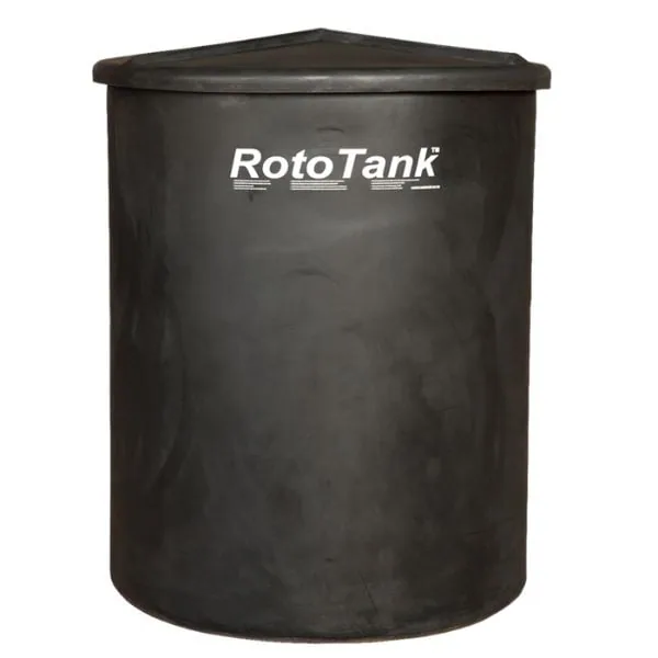 2,000 L open-top bin with lid, 1250 mm diameter, 1600 mm high, LLDPE