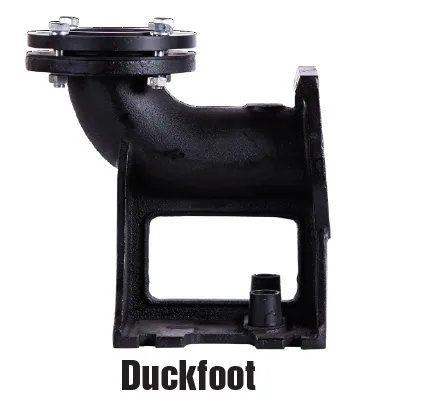 200mm Duckfoot Bend Assembly for B&C Range, Flanged 200mm duckfoot assembly with guide hook and flange connector