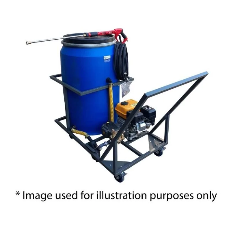210 L Pressure Washer Trolley, 13 HP Petrol, 248 bar 210 L Pressure Washer Trolley, 13 HP Petrol, 248 bar, rear and hose view