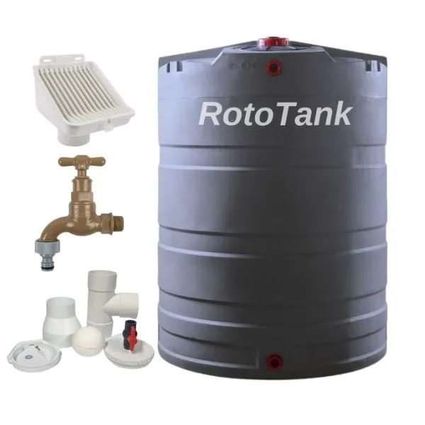 2200 L Rainwater Harvesting Tank Kit with First Flush Gutter buddy leaf filter for rainwater tank