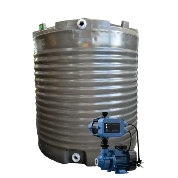 2200 L water tank with 0.37 kW Econo booster pump kit, 23 L/min
