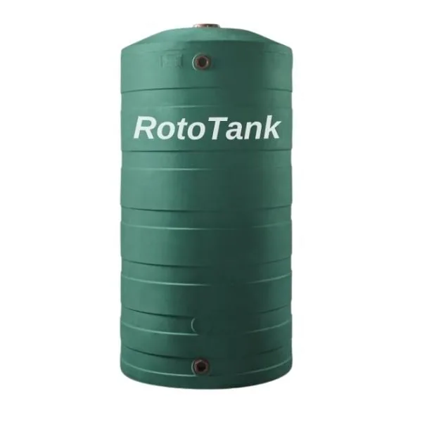 2200 L slimline water tank in green, 1200 mm diameter x 2000 mm high