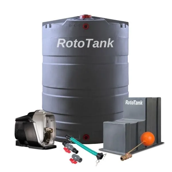2200 L Tank and 0.75 kW Smart VSD Solar-Compatible Pump Combo 2200 L vertical water tank and 0.75 kW smart VSD booster pump combo