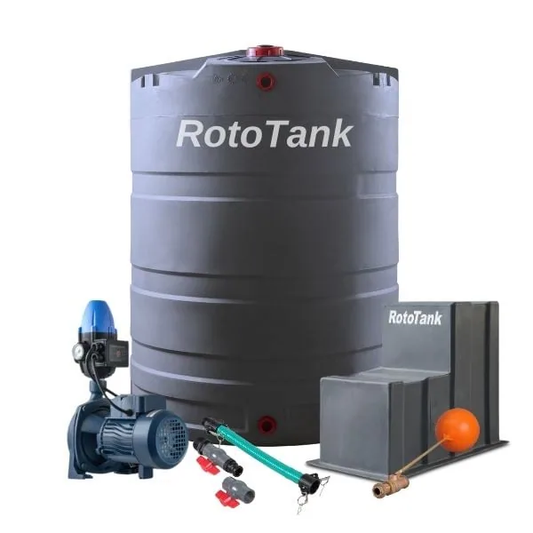 2200 L vertical water tank combo with 0.75 kW booster pump