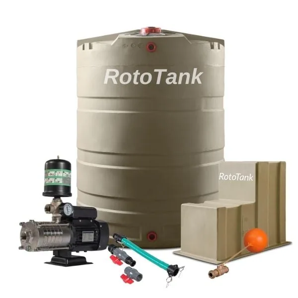 2200 L vertical water tank combo with 0.75 kW booster pump