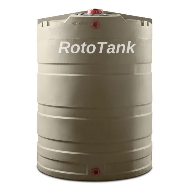 2,200 L vertical LLDPE water tank, 1300 mm diameter x 1800 mm high