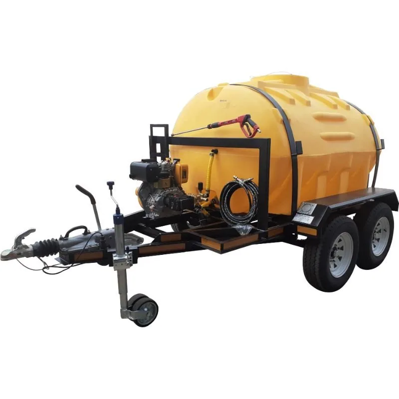2500 L Pressure Washer Trailer, 10 HP Diesel, 240 bar, Braked 2500 L Pressure Washer Trailer, 10 HP Diesel, 240 bar, Braked, rear and hose view